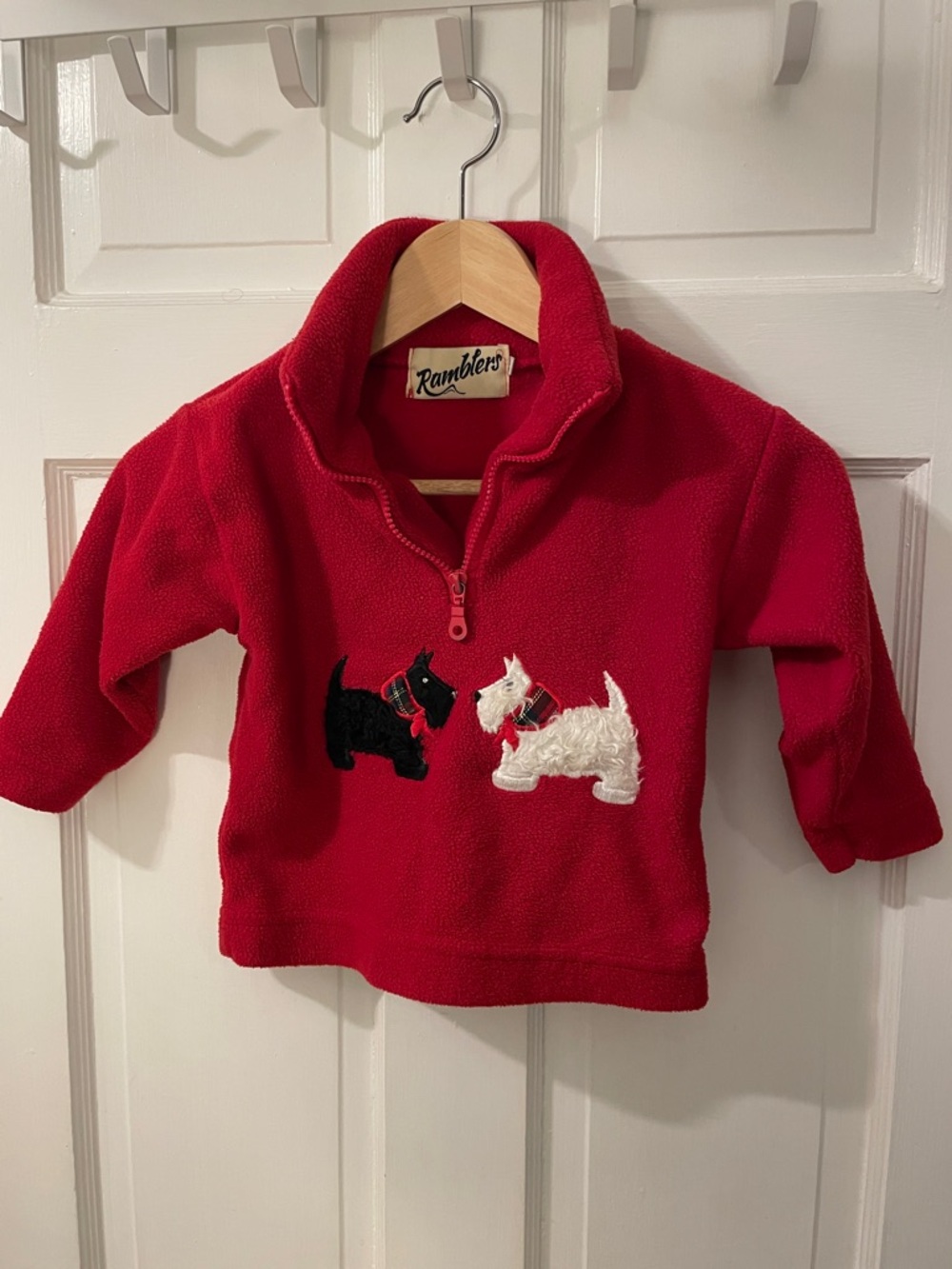 Red Toddler Scottie Dog Fleece Pullover